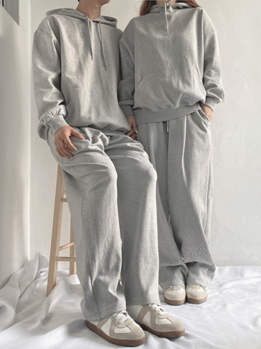 [M-4XL] 데일리 무지 기본 남녀공용 커플룩 시밀러룩 후드 티셔츠 4color